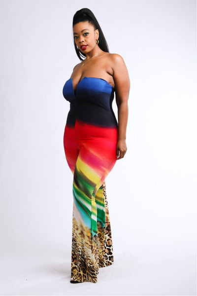 Printed Tube Jumpsuit