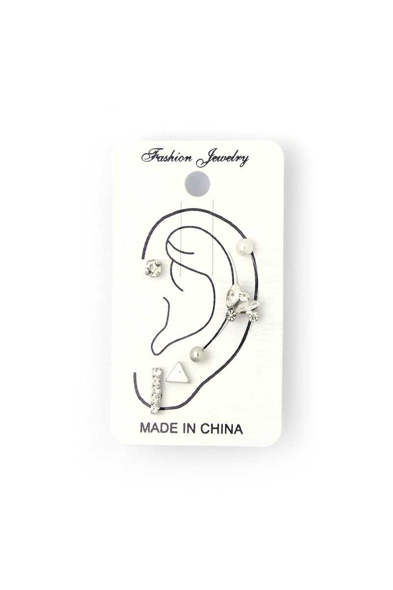 Rhinestone Bar Stud Earring Set