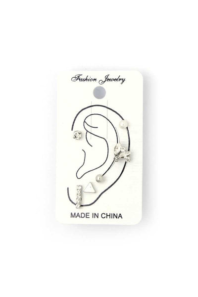 Rhinestone Bar Stud Earring Set