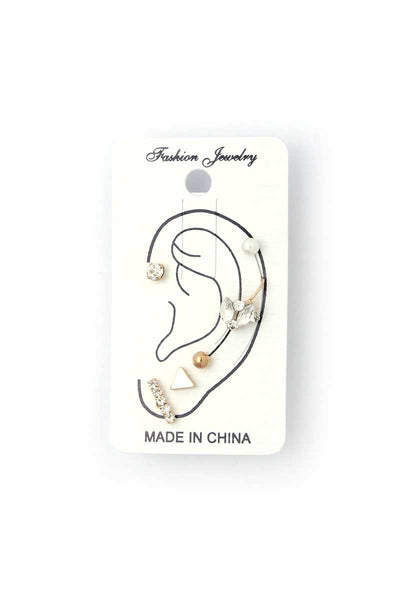 Rhinestone Bar Stud Earring Set