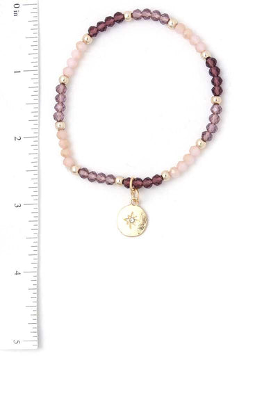 Moon Charm Tassel Stackable Bracelet