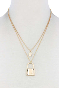 Sodajo Lock Charm Layered Necklace