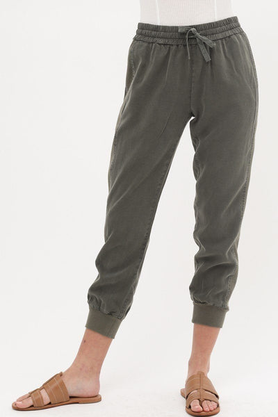 Tencel Pants With Adjustable Drawstrings And Waistband.