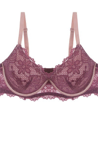 Two Tone Floral Lace Push Up Bra