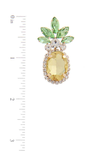 Rhinestone Pineapple Drop Earring
