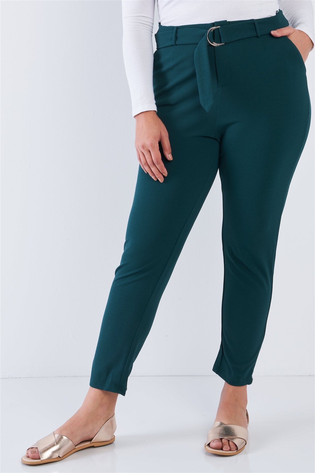 Plus Size High Waisted Ankle Length Pants