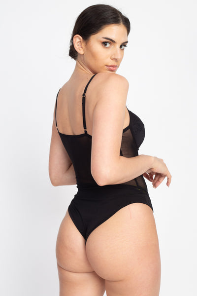 Sheer Mesh Lace Teddy