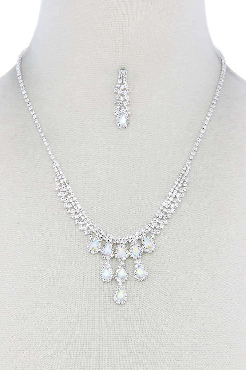 Rhinestone Teardrop Shape Necklace