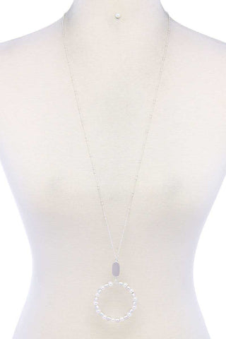 Chic Stylish Hoop Pendant Necklace And Earring Set