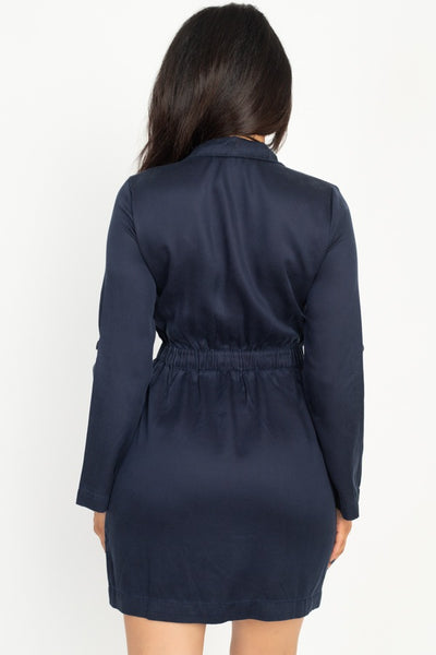 Rtn Bttn Belted Shirts Dress