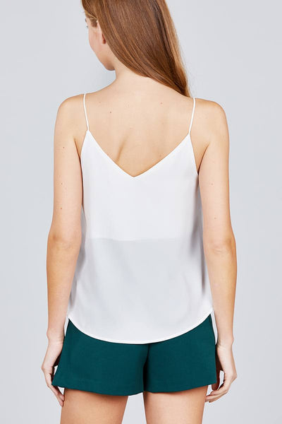 Double V-neck Cami Woven Top