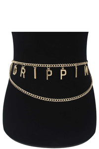 Stylish Chain Belt With Drippin Letter