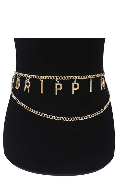 Stylish Chain Belt With Drippin Letter
