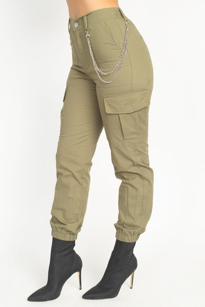 Chain Cargo Twill Jogger Pants