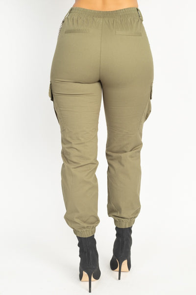 Chain Cargo Twill Jogger Pants