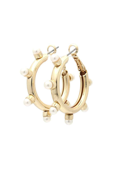 Pearl Bead Hoop Earring