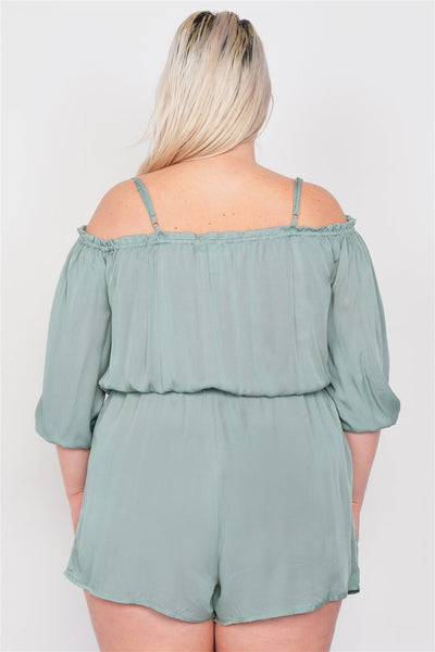 Junior Plus Size Cold Shoulder Keyhole Romper