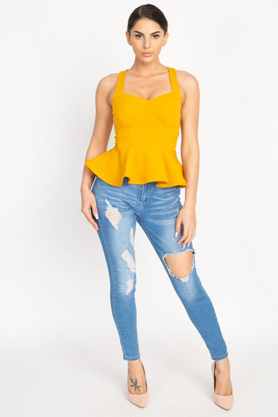 Sweetheart Bustier Peplum Top