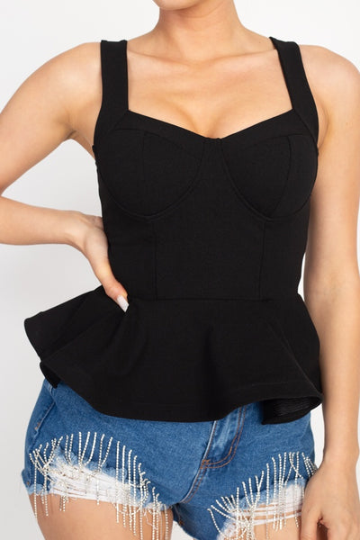 Sweetheart Bustier Peplum Top
