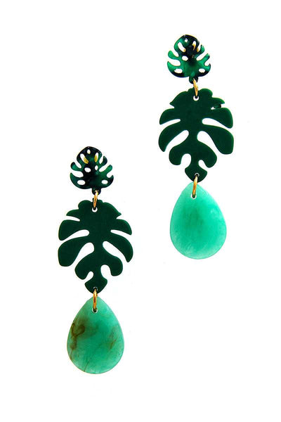 Fashion Acetate Leaf Drop Earring