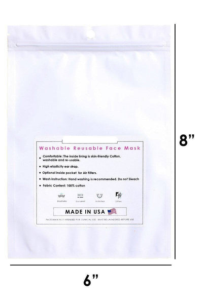 Made In Usa Unisex Fashionable Reusable Washable Cool Breathable Fabric, 3d Face Mask