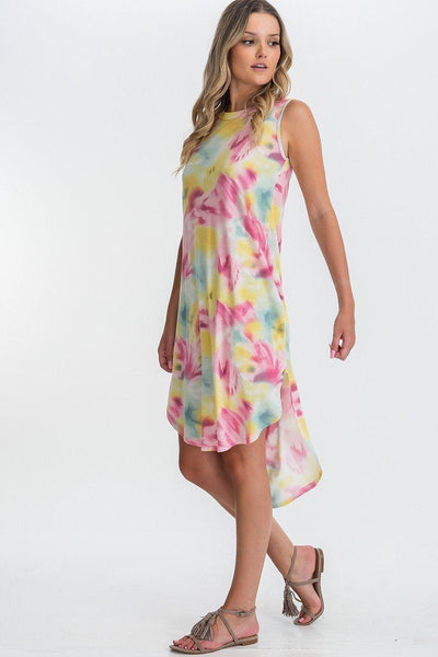 Tie Dye Hi-low Midi Dress