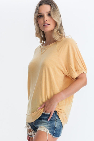 Ribbed Knit Short Sleeve Top