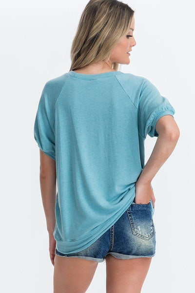 Ribbed Knit Short Sleeve Top