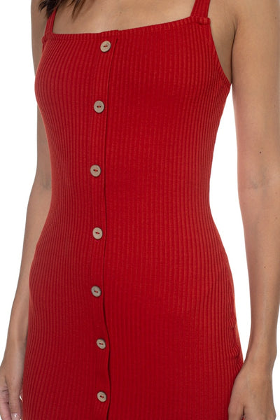 Button Down Ribbed Mini Dress