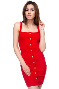 Button Down Ribbed Mini Dress