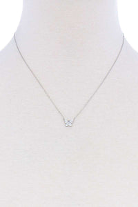 Cute Rhinestone Butterfly Necklace
