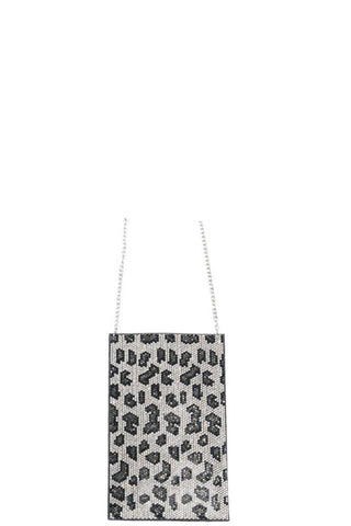 Leopard Rhinestone Mini Cross Body Bag