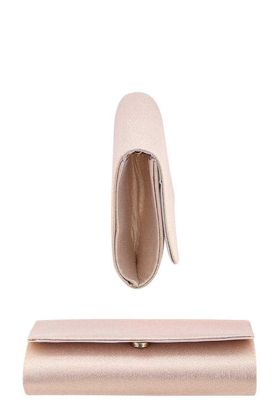 Stylish Plain Glitter Sparkle Chain Clutch Bag