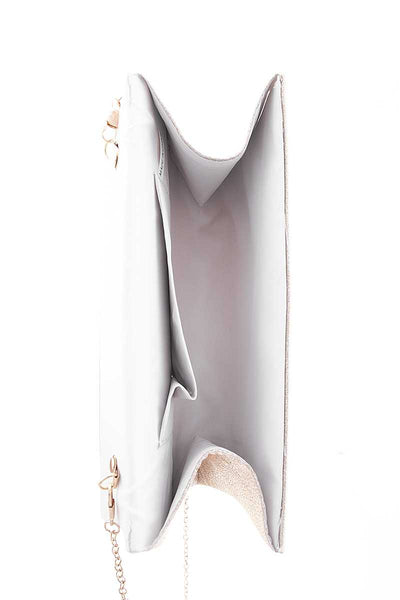 Stylish Plain Glitter Sparkle Chain Clutch Bag