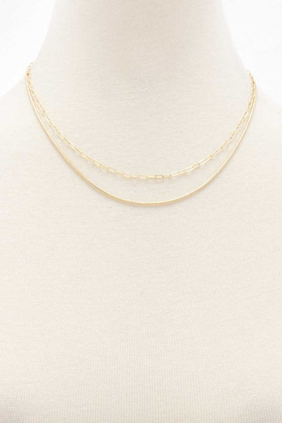 Oval Link Layered Necklace