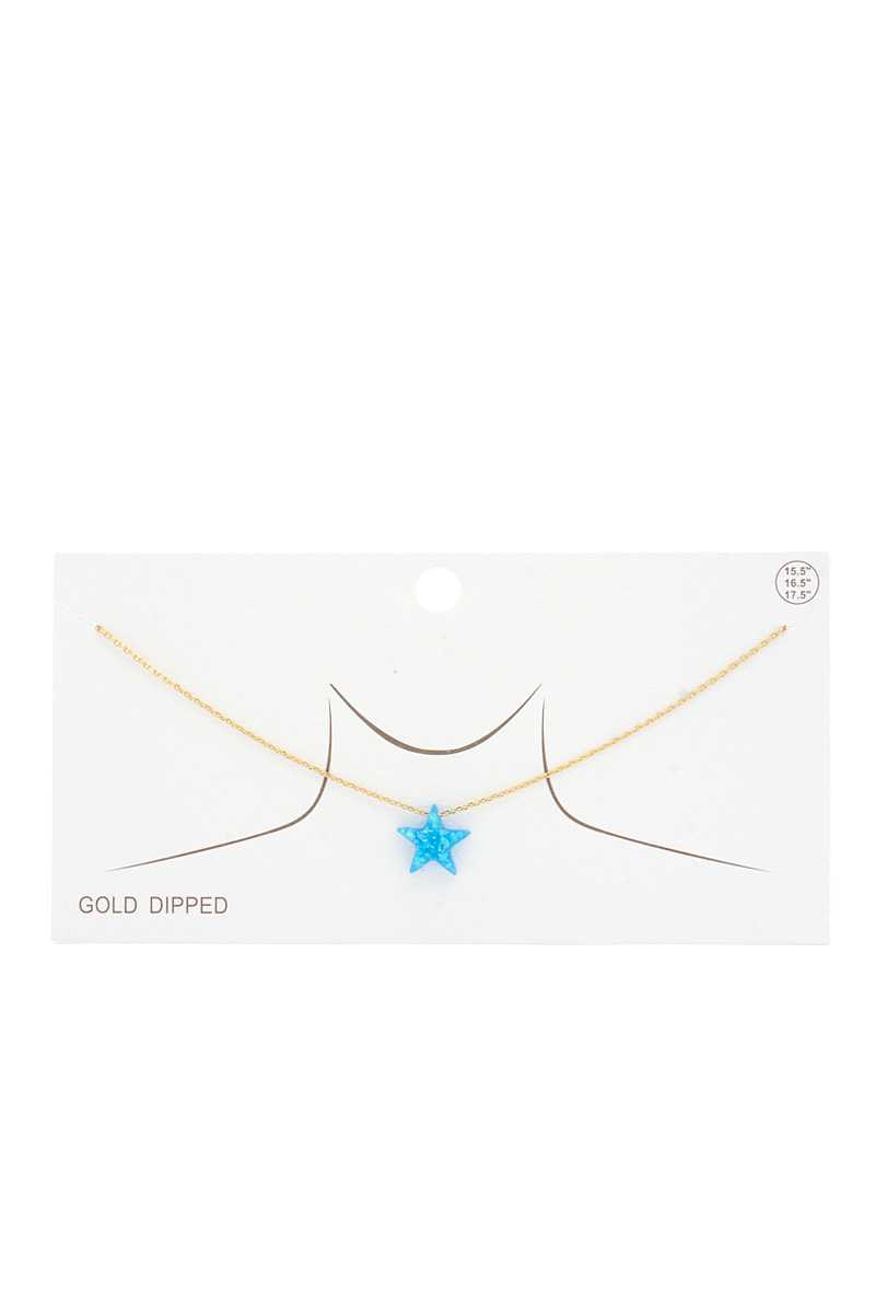 Iridescent Star Charm Gold Dipped Necklace