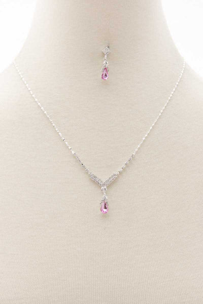 Dainty Crystal V Necklace