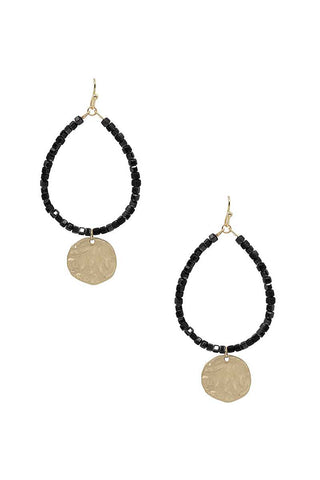 Seed Bead Teardrop Round Dangle Earring