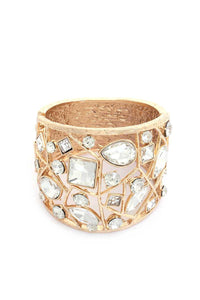 Crystal Shape Metal Cuff Bracelet