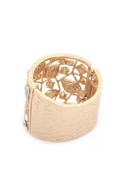 Crystal Shape Metal Cuff Bracelet