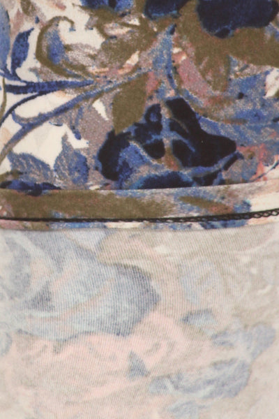 Plus Size Floral Printed High Waisted Knit Leggings In Skinny Fit With Elastic Waistband