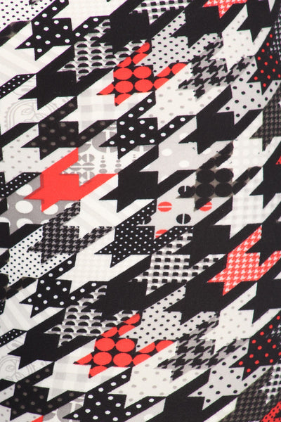 Plus Size Print, Full Length Leggings In A Fitted Style With A Banded High Waist.