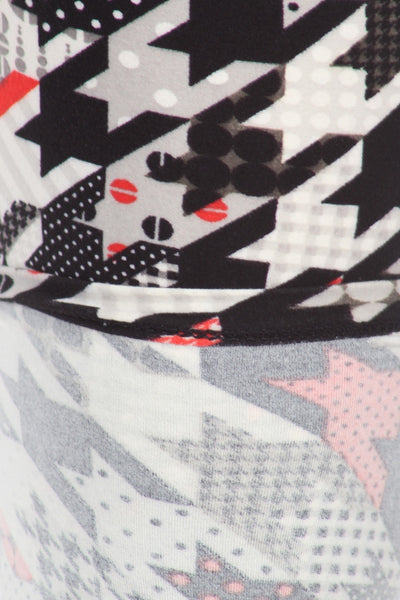 Plus Size Print, Full Length Leggings In A Fitted Style With A Banded High Waist.