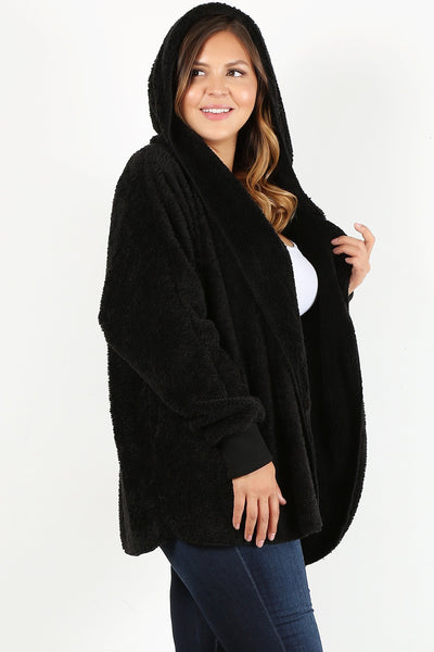 Plus Size Faux Fur Teddy Jacket