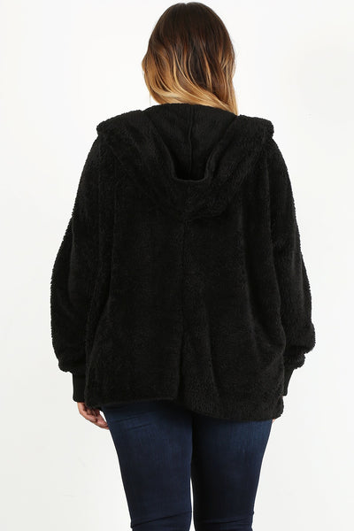 Plus Size Faux Fur Teddy Jacket