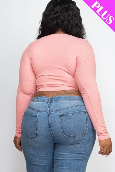 Plus Size Shirred Cropped Top