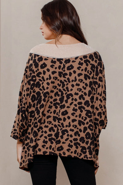 Multi Print Oversized V-neckline